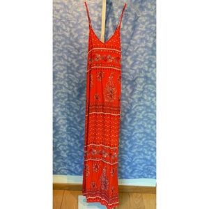 Old Navy maxi dress in red mixed print XS, ECU